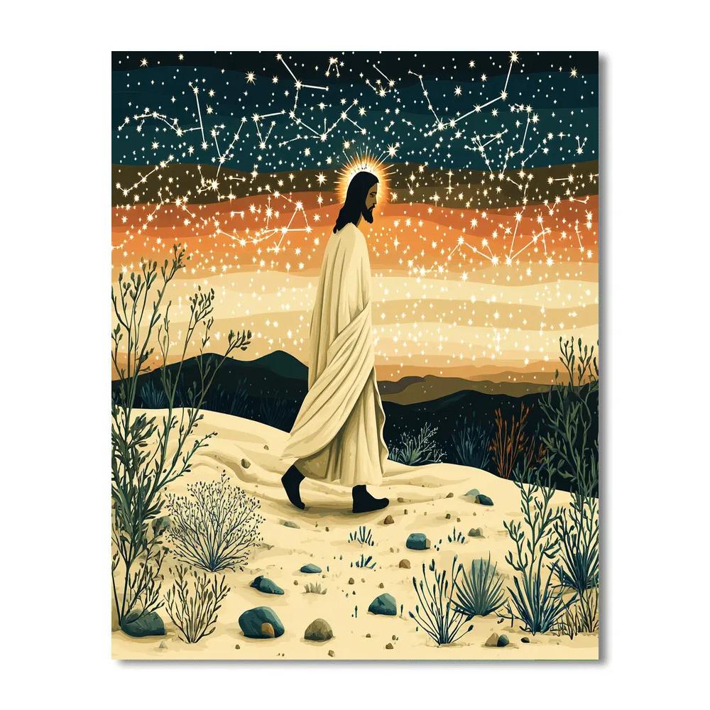 Jesus Crowned In Desert Constellations paint by numbers