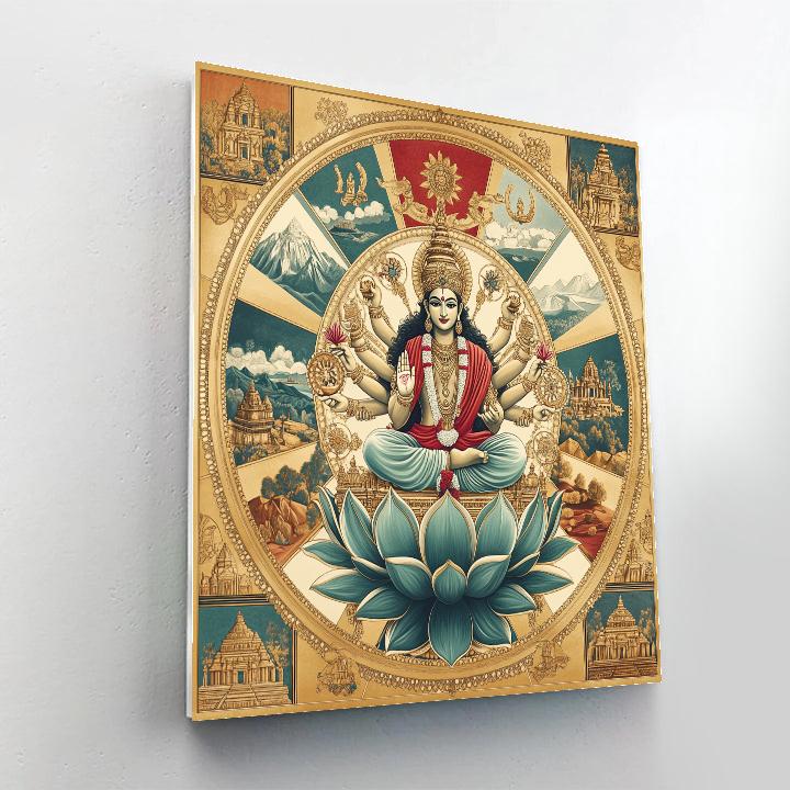 Vishnu Lotus Wheel Of Directions painting number kit