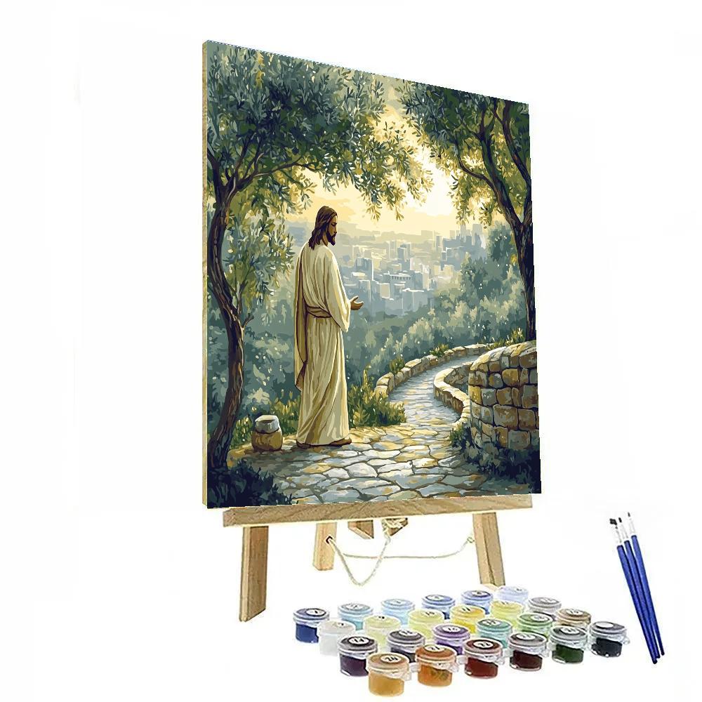 Jesus In The Garden Dew Light Number painting