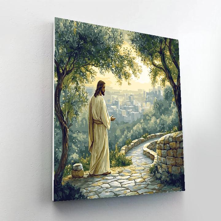 Jesus In The Garden Dew Light Number painting