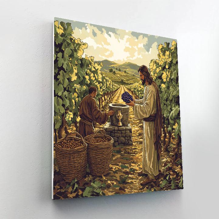 Jesus In The Vineyard Harvest Painting by numbers kit