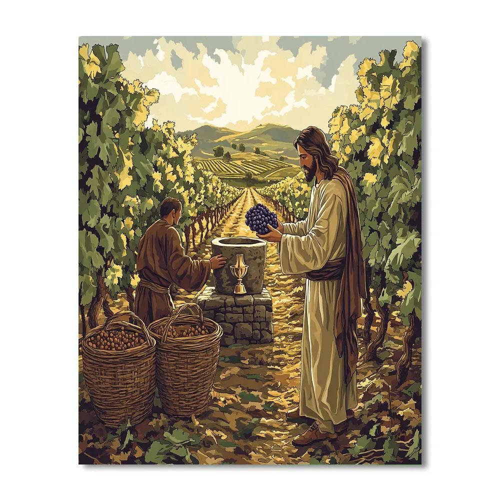 Jesus In The Vineyard Harvest Painting by numbers kit