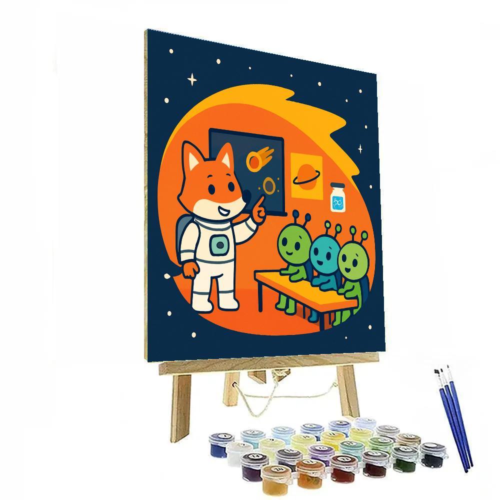 Comet Classroom With Astro Fox painting number kit
