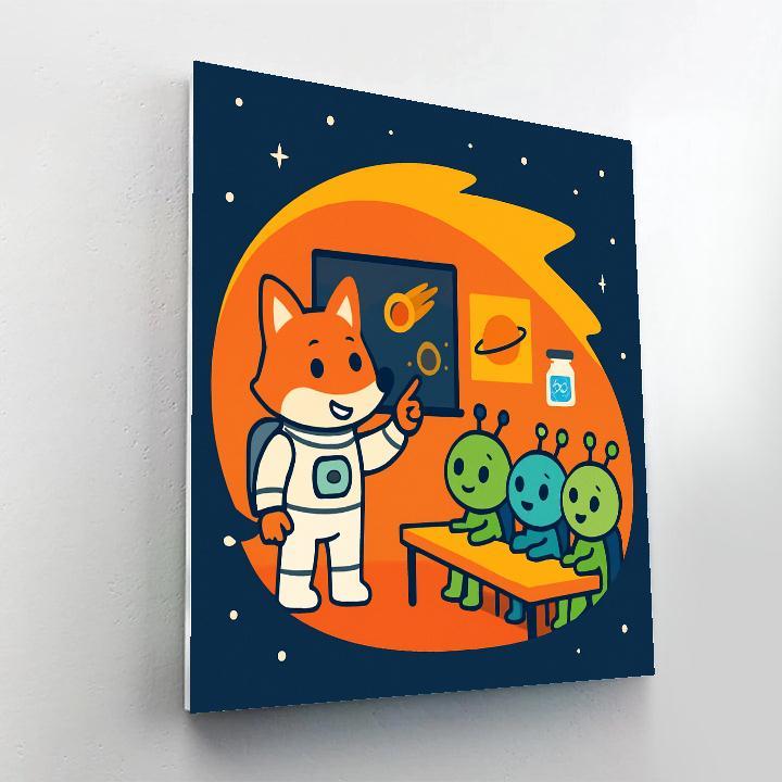 Comet Classroom With Astro Fox painting number kit