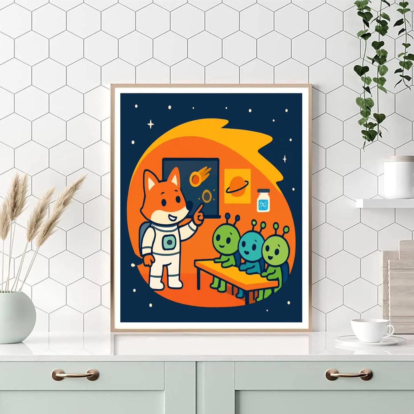 Comet Classroom With Astro Fox painting number kit