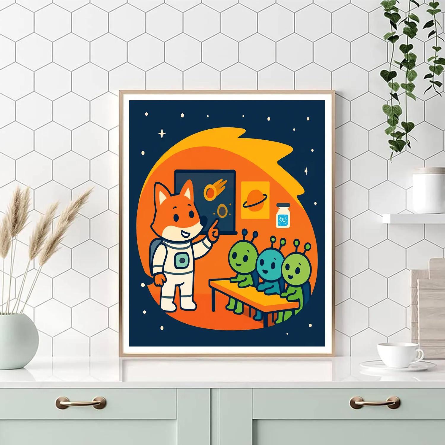 Comet Classroom With Astro Fox painting number kit