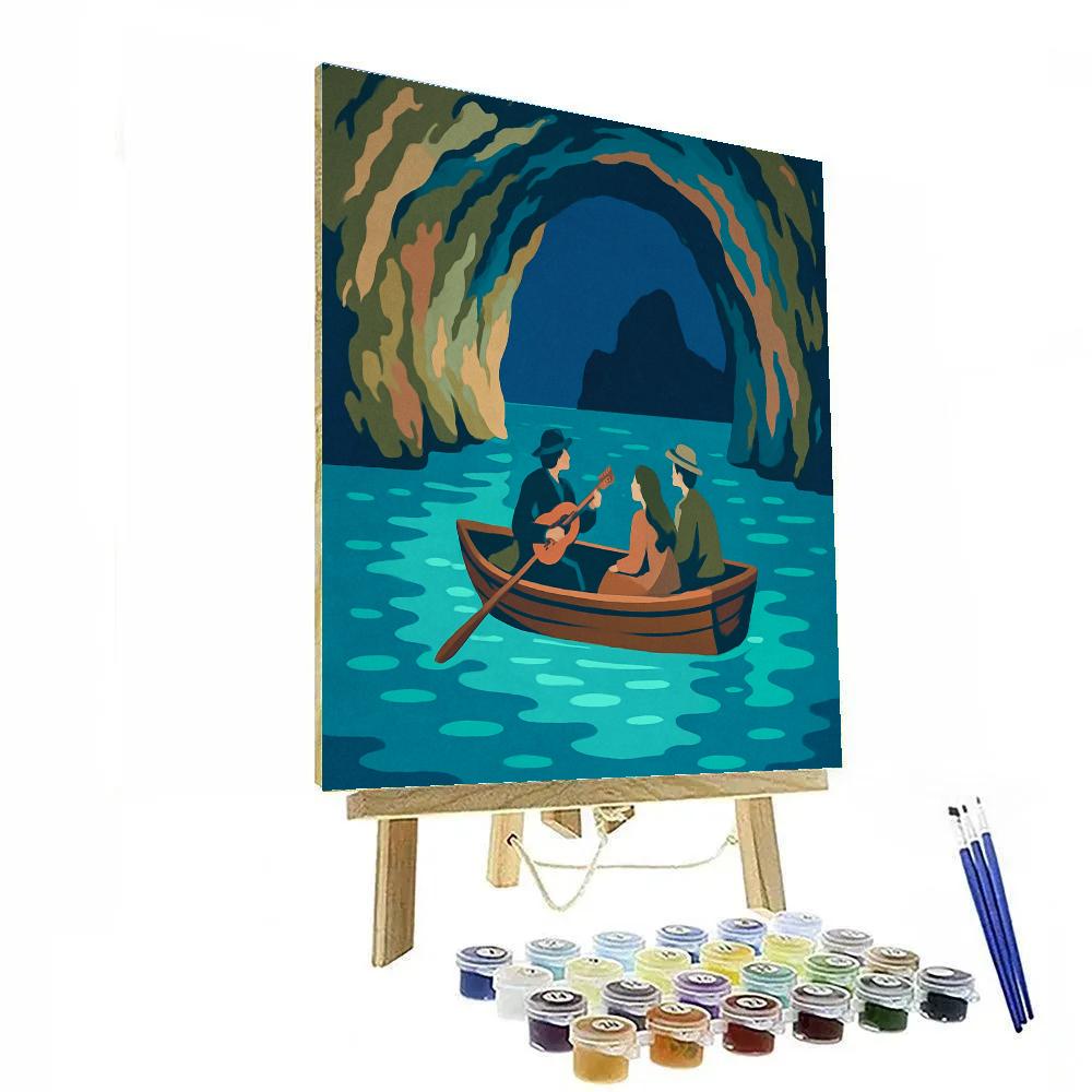 Midnight Italy Sea Cave Orchestra Paint by numbers art