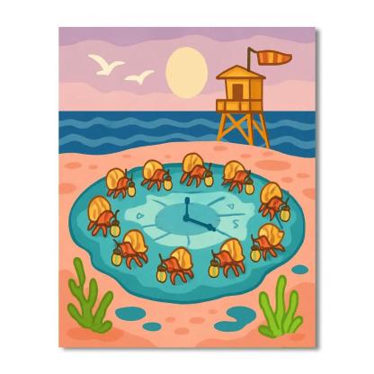 Clockwork Beach Tidepool Parade Paint by numbers kits