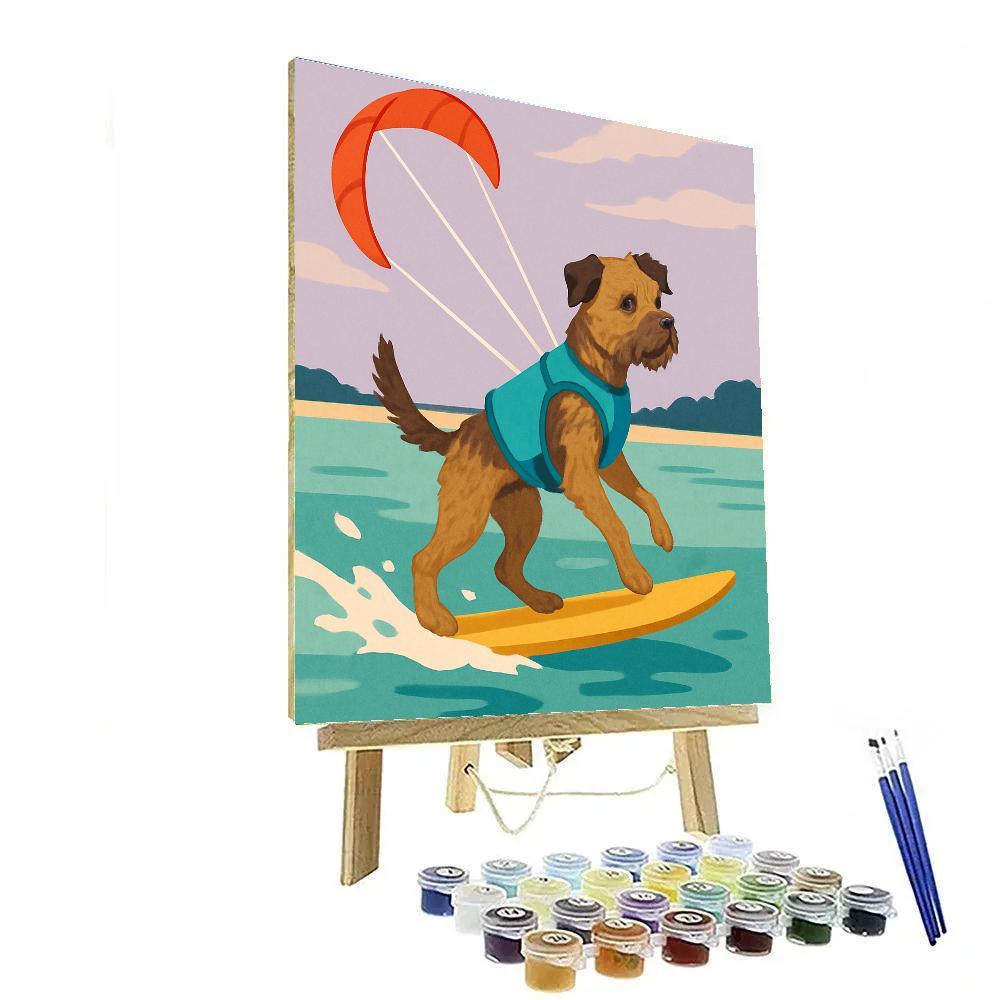 Clockwork Kiteboarding Dog Paint by numbers art