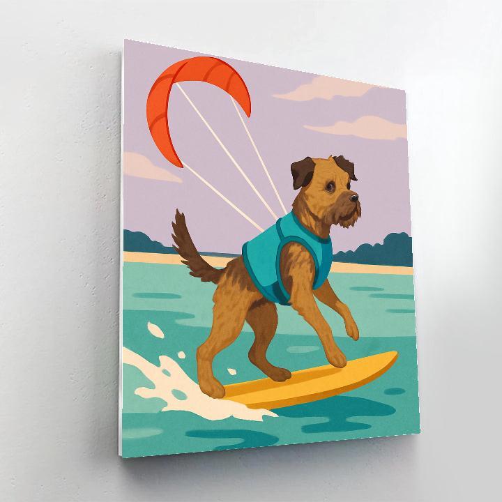 Clockwork Kiteboarding Dog Paint by numbers art