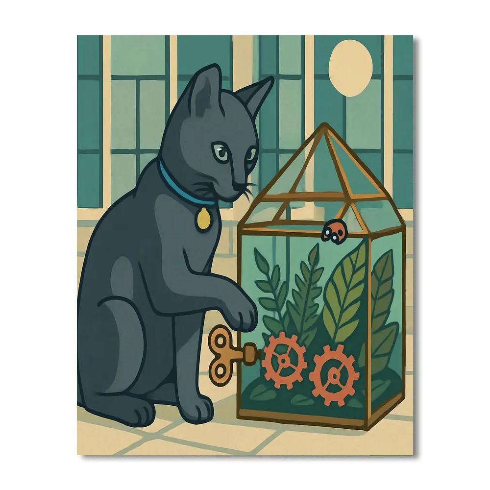 Clockwork Conservatory Cat Expedition painting number kit