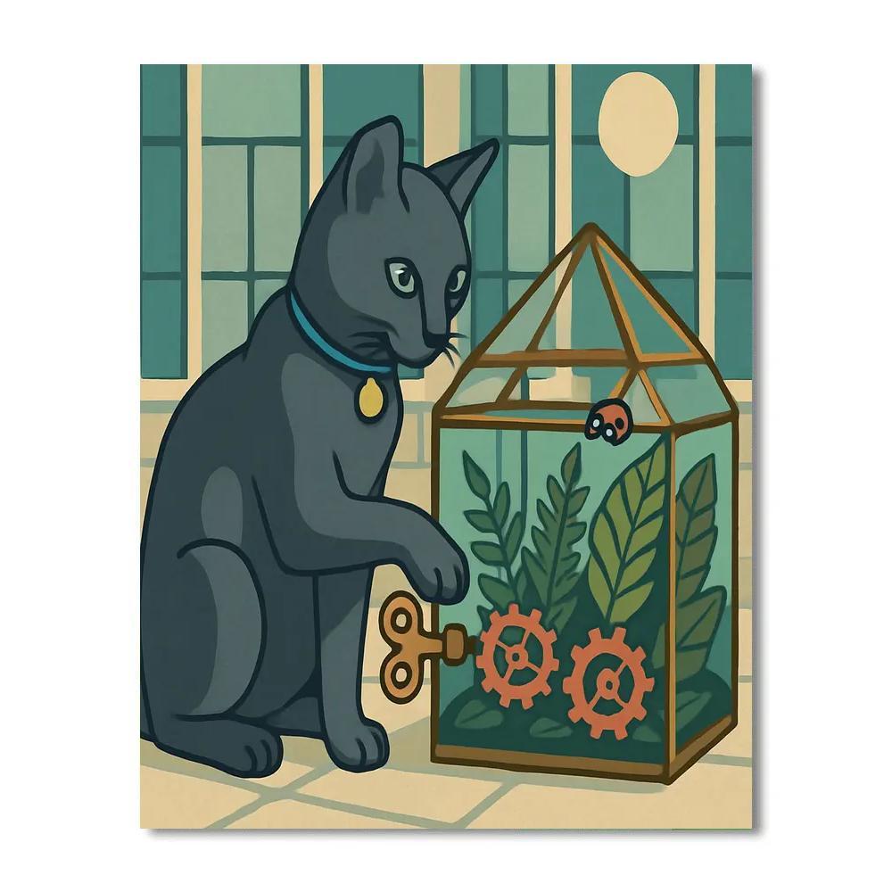 Clockwork Conservatory Cat Expedition painting number kit