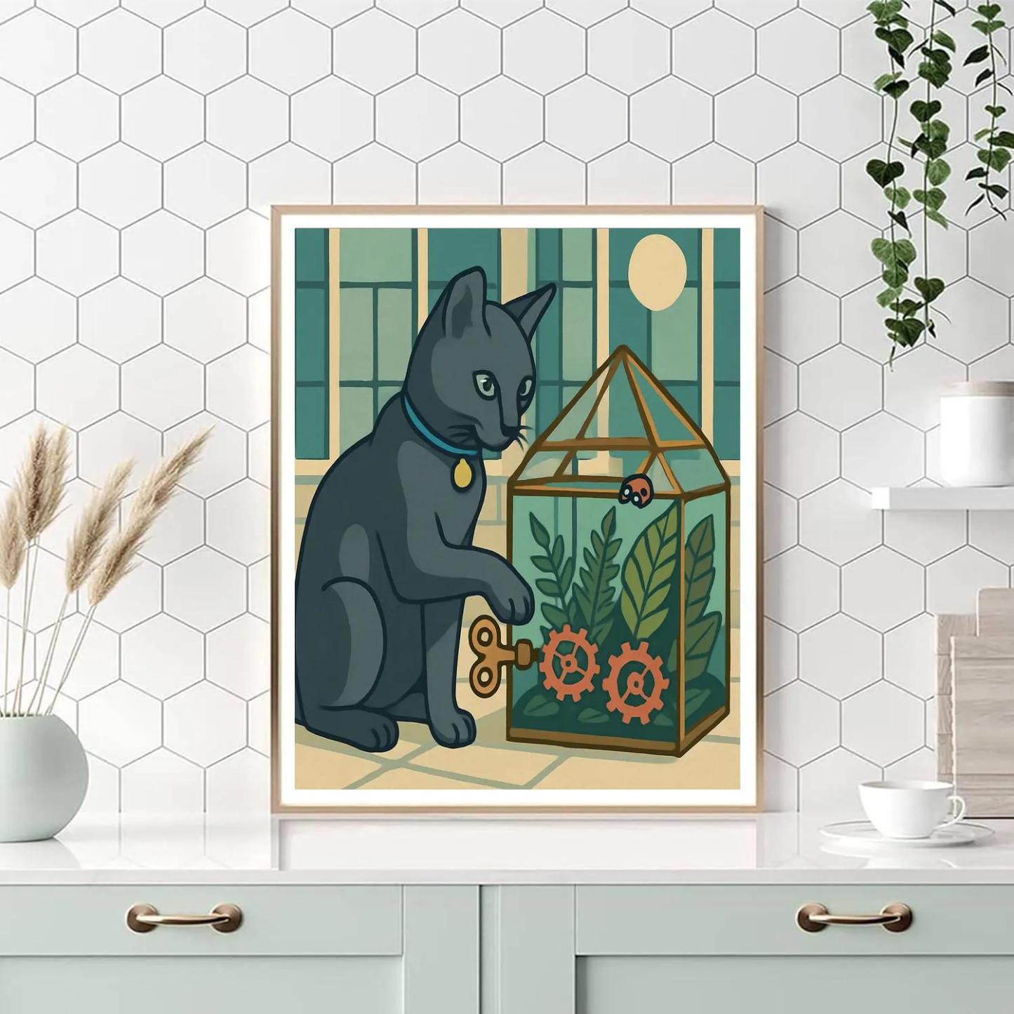 Clockwork Conservatory Cat Expedition painting number kit