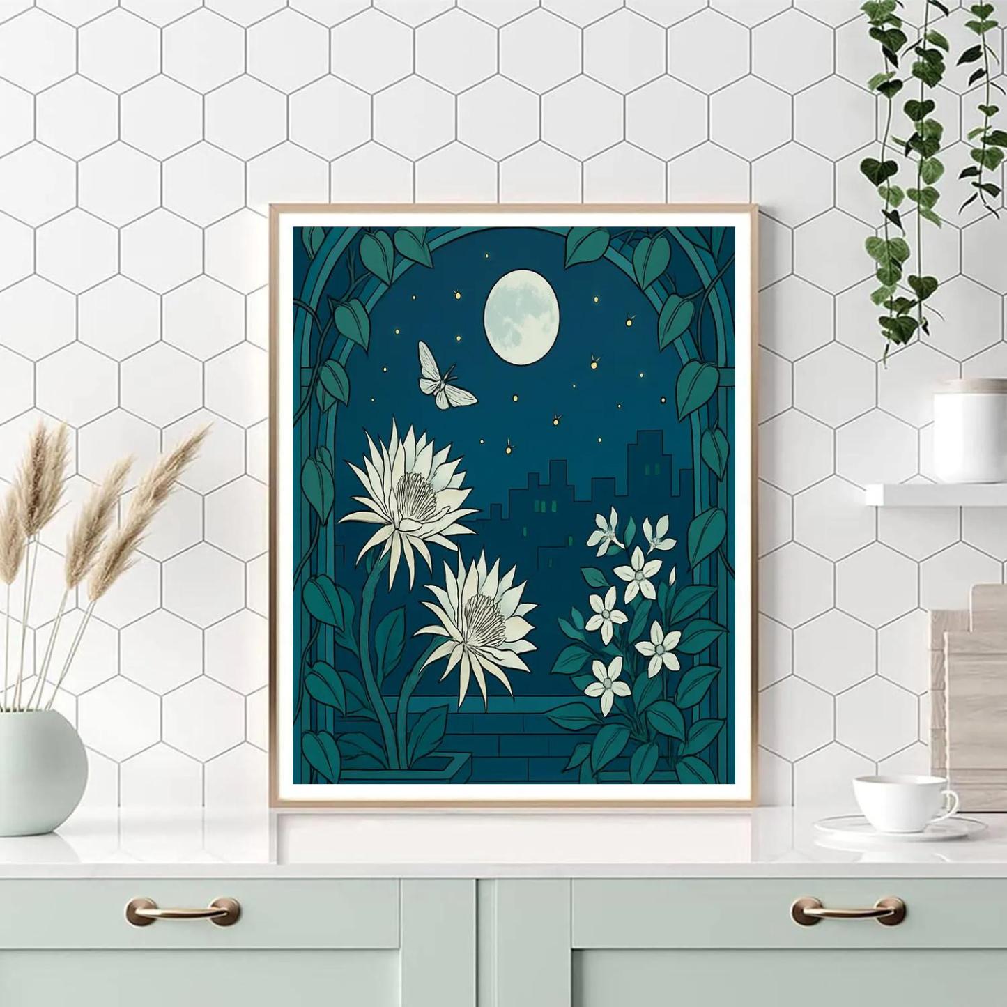Starlit Canopy Of Flowers Number painting