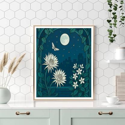 Starlit Canopy Of Flowers Number painting