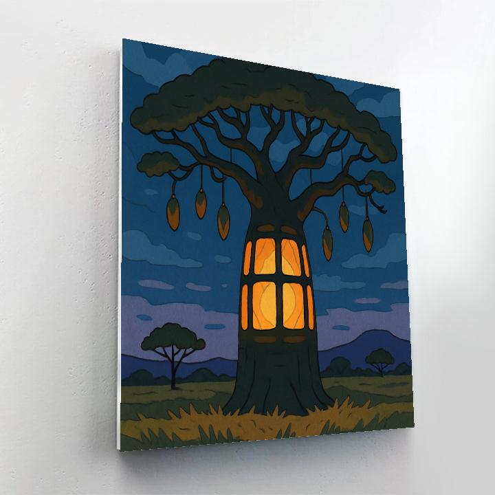 Lantern Grove Tree Mosaic paint by color