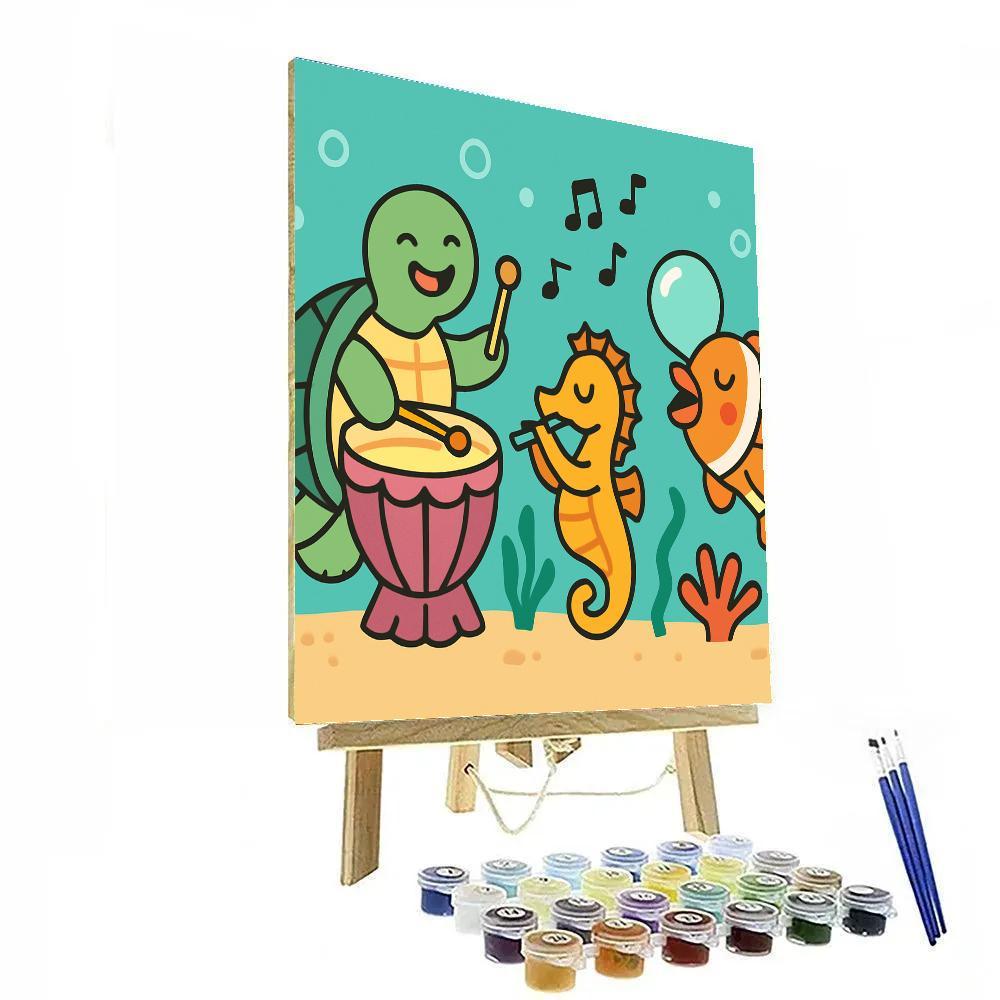 Coral Reef Music Band Of Sea Creatures paint by color