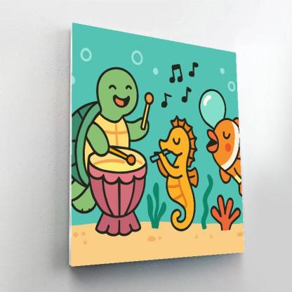 Coral Reef Music Band Of Sea Creatures paint by color