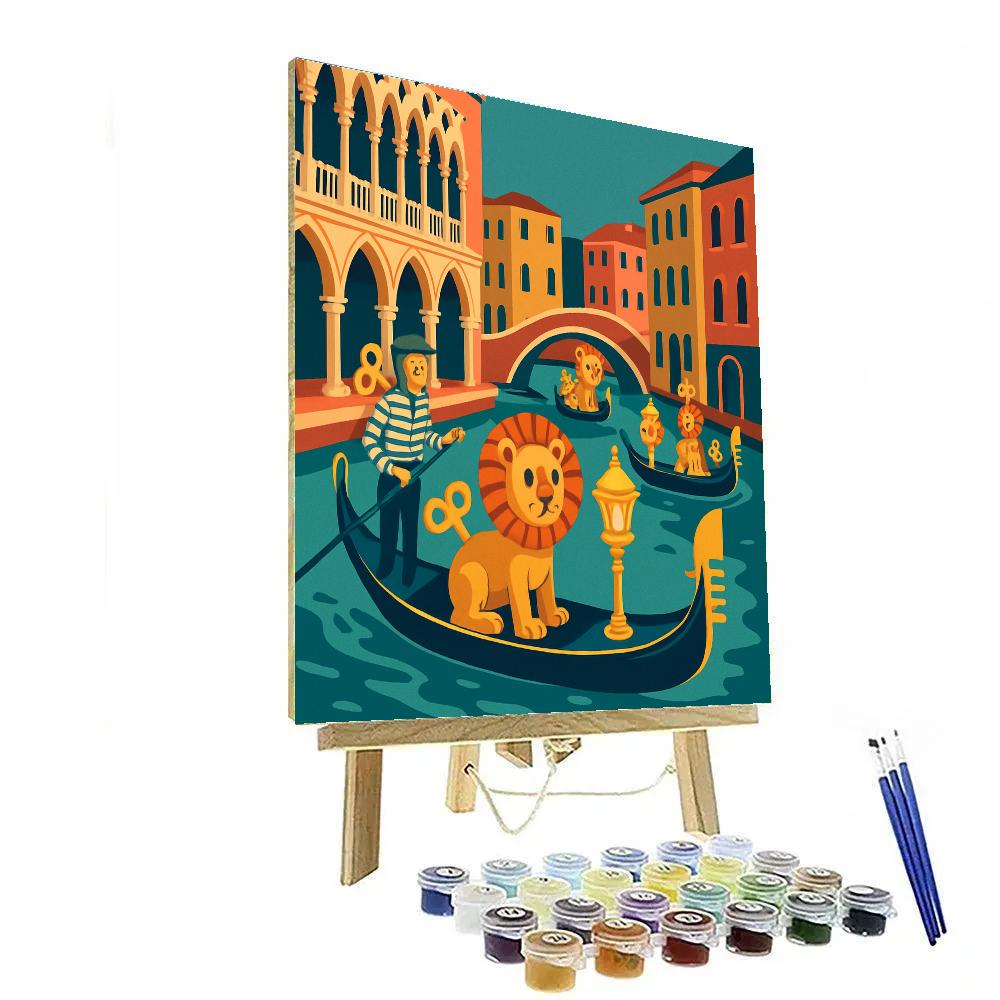 Clockwork Carnival Over Venice Canals Paint by numbers art