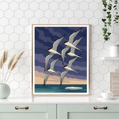 Sky Loom Birds Migration Tapestry Paint by numbers art