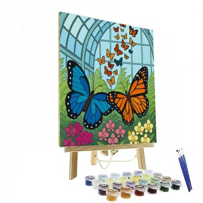 Glasshouse Atrium Butterfly Migration paint by number