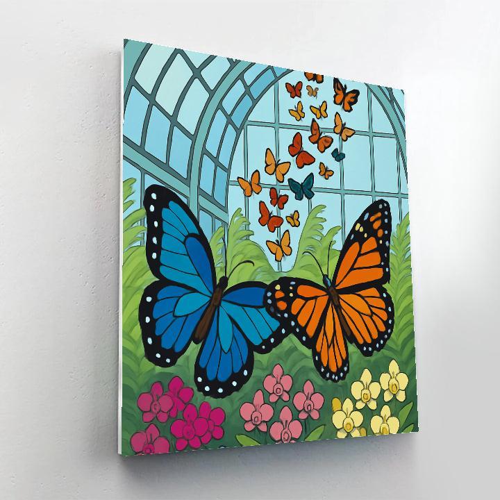 Glasshouse Atrium Butterfly Migration paint by number