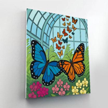 Glasshouse Atrium Butterfly Migration paint by number