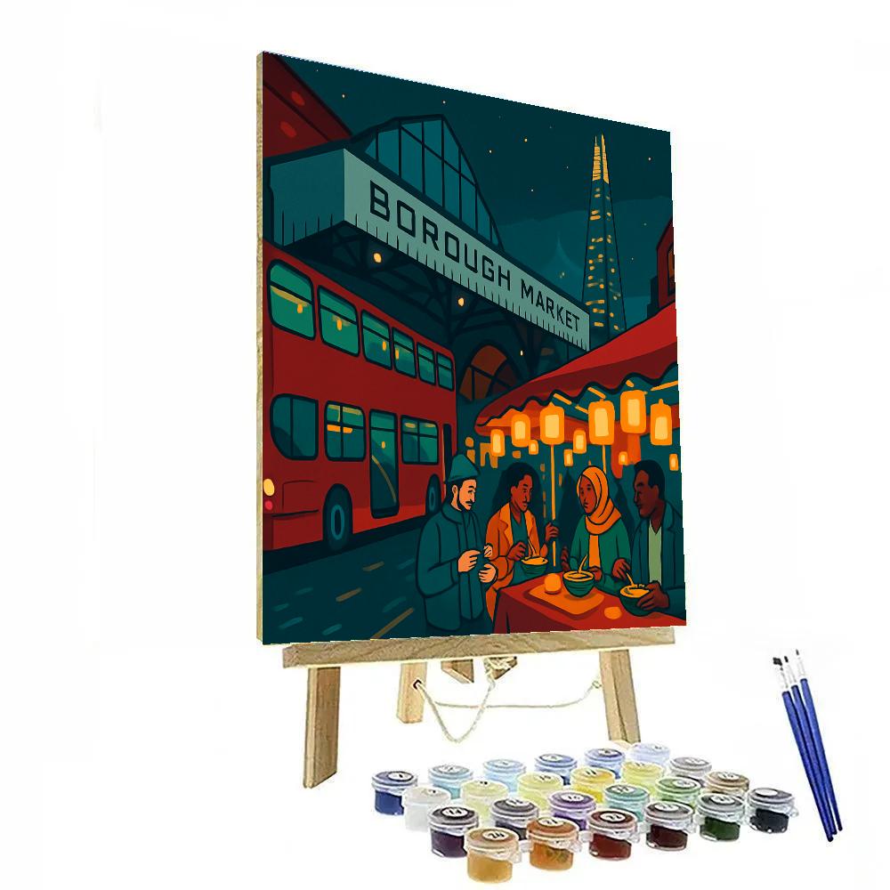 Midnight Lantern Market In London Numbered painting kits