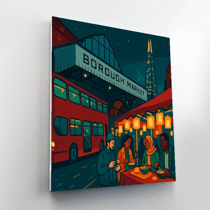 Midnight Lantern Market In London Numbered painting kits