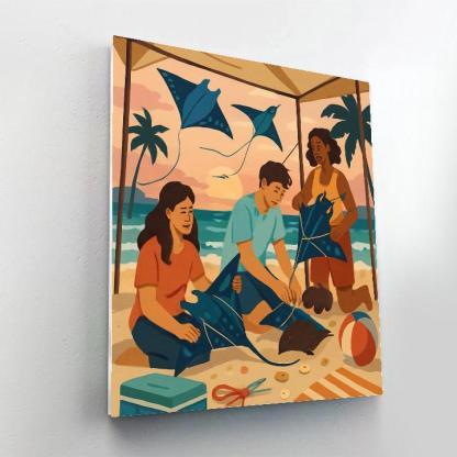 Sunset Kite Workshop At The Beach Paint by numbers kits