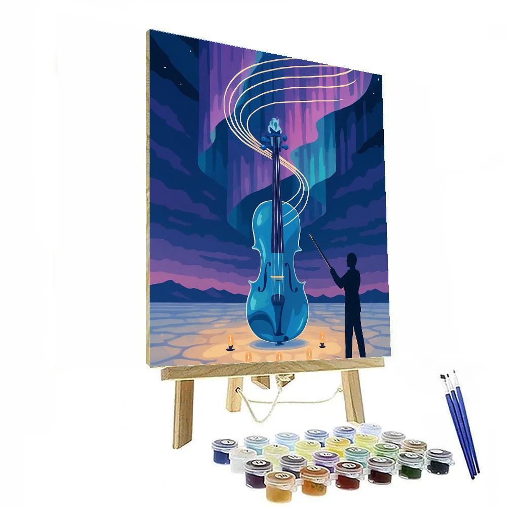 Glass Violin With Music Auroras Painting by numbers kit