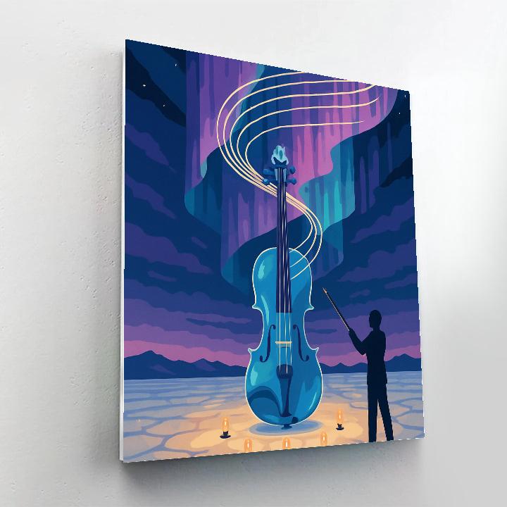 Glass Violin With Music Auroras Painting by numbers kit