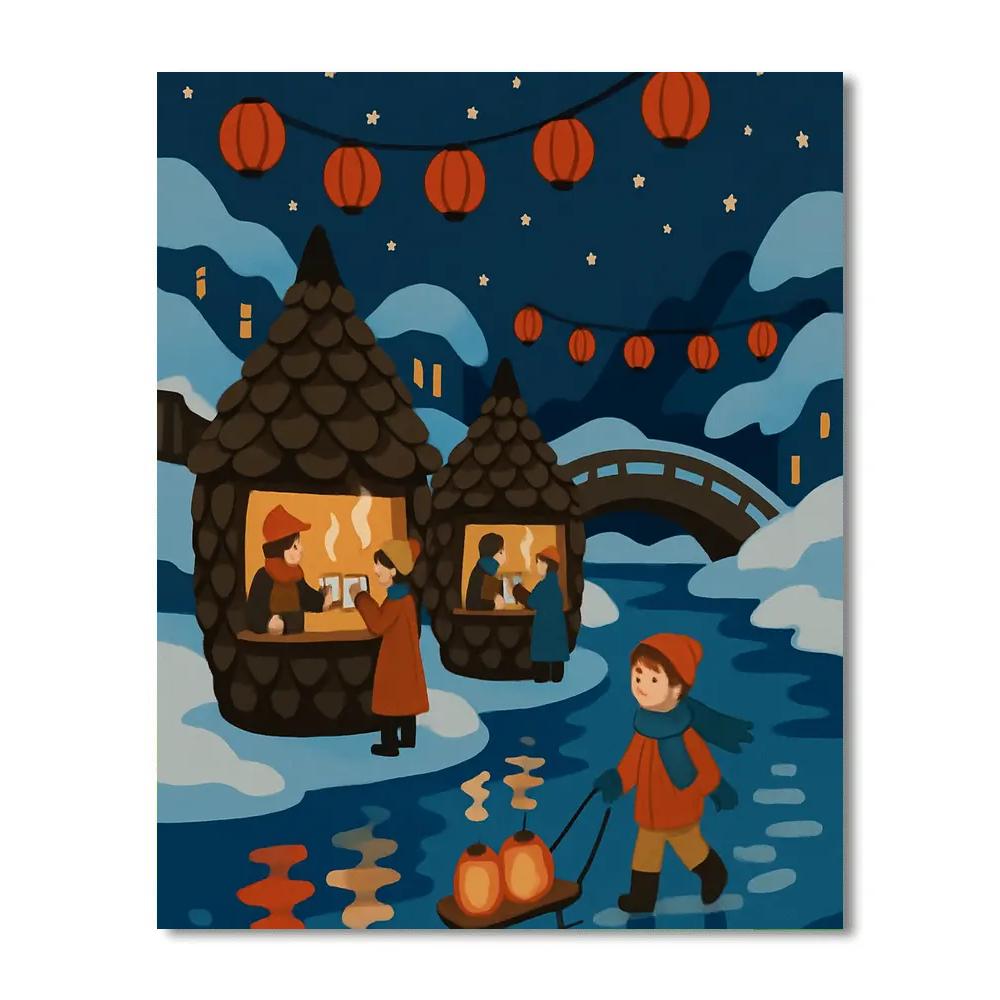 Lantern Market Winter Walkway Paint by numbers kits