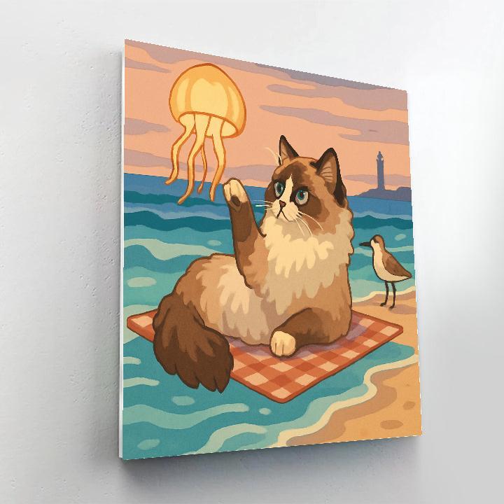 Lantern Tide Picnic With Cat DIY paint by numbers