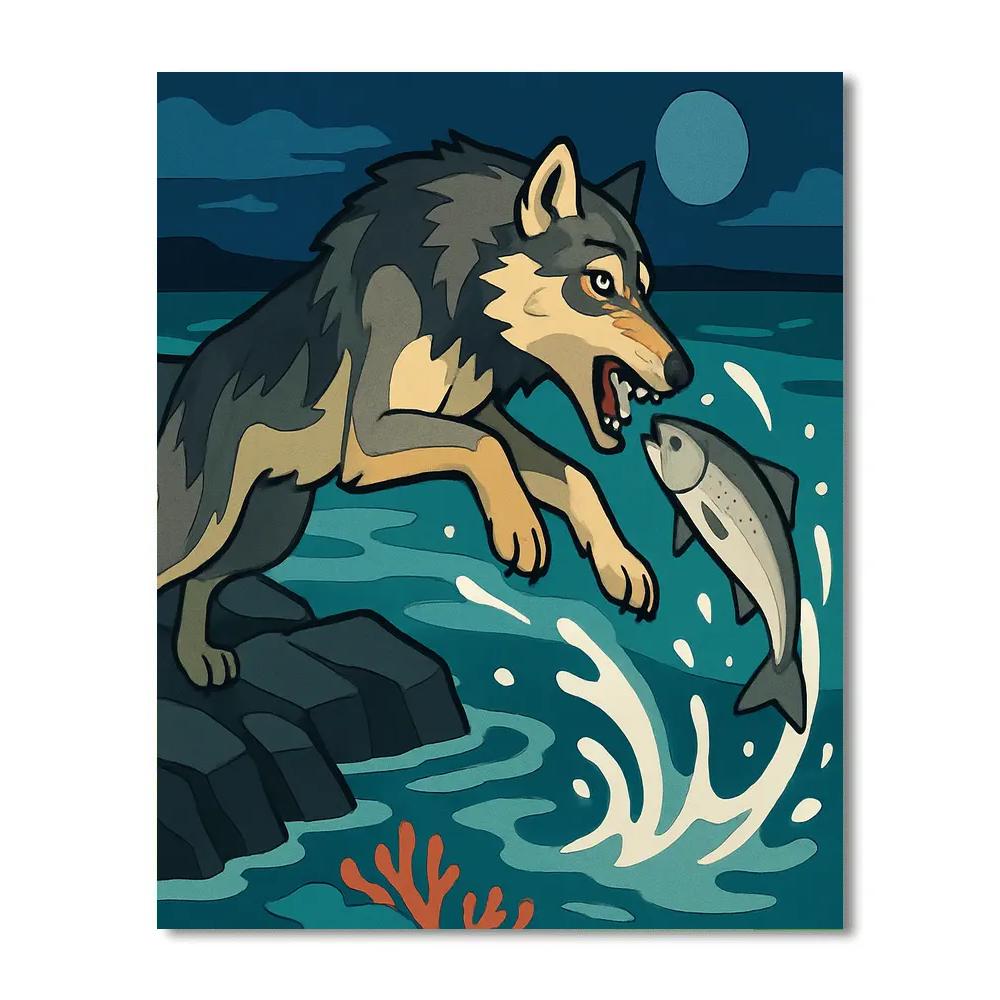 Tideglass Wolf Hunt painting number kit