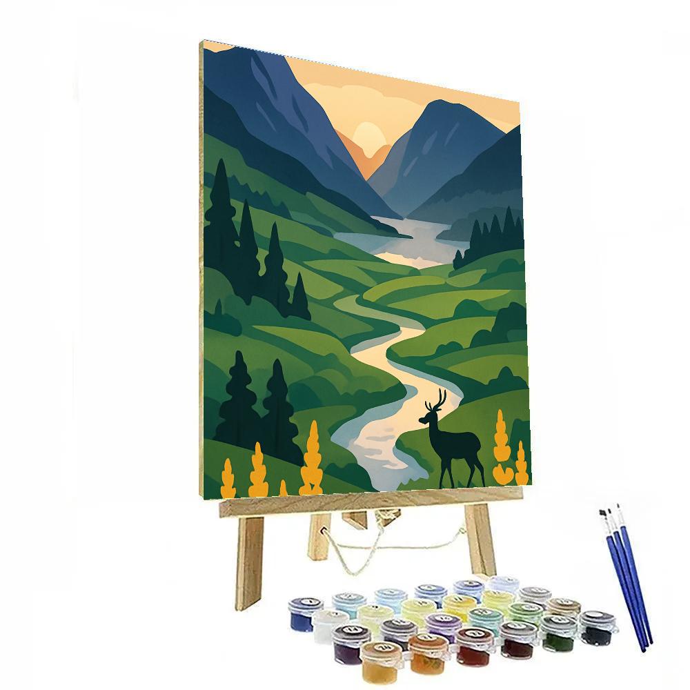 Meadow With Landscape Light Spill Painting by numbers kit