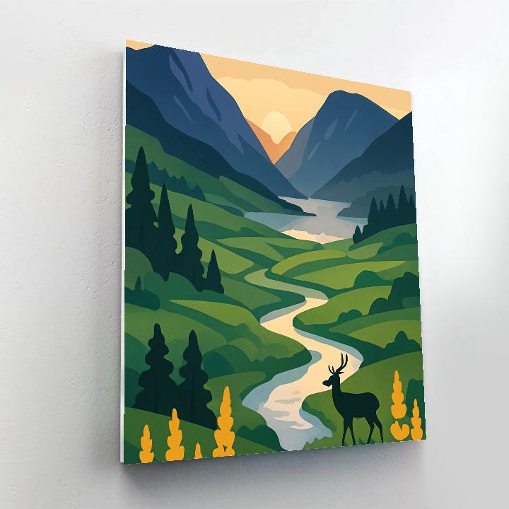 Meadow With Landscape Light Spill Painting by numbers kit