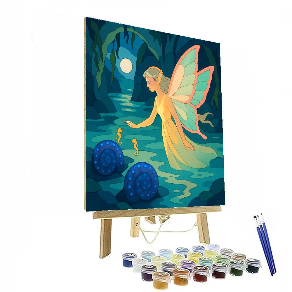 Grotto Of Luminous Shells With Fairy Guide Paint by numbers art