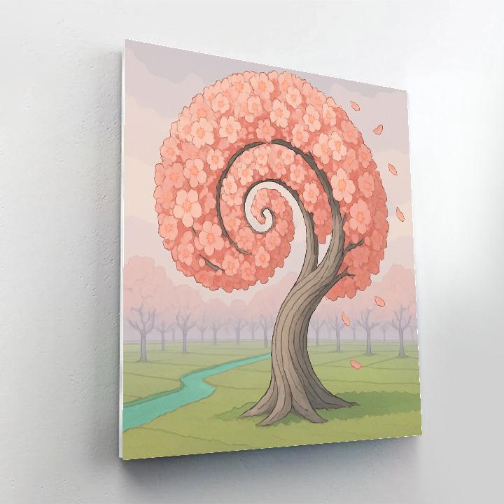 Orchard In Spiral Tree Bloom Paint by numbers art
