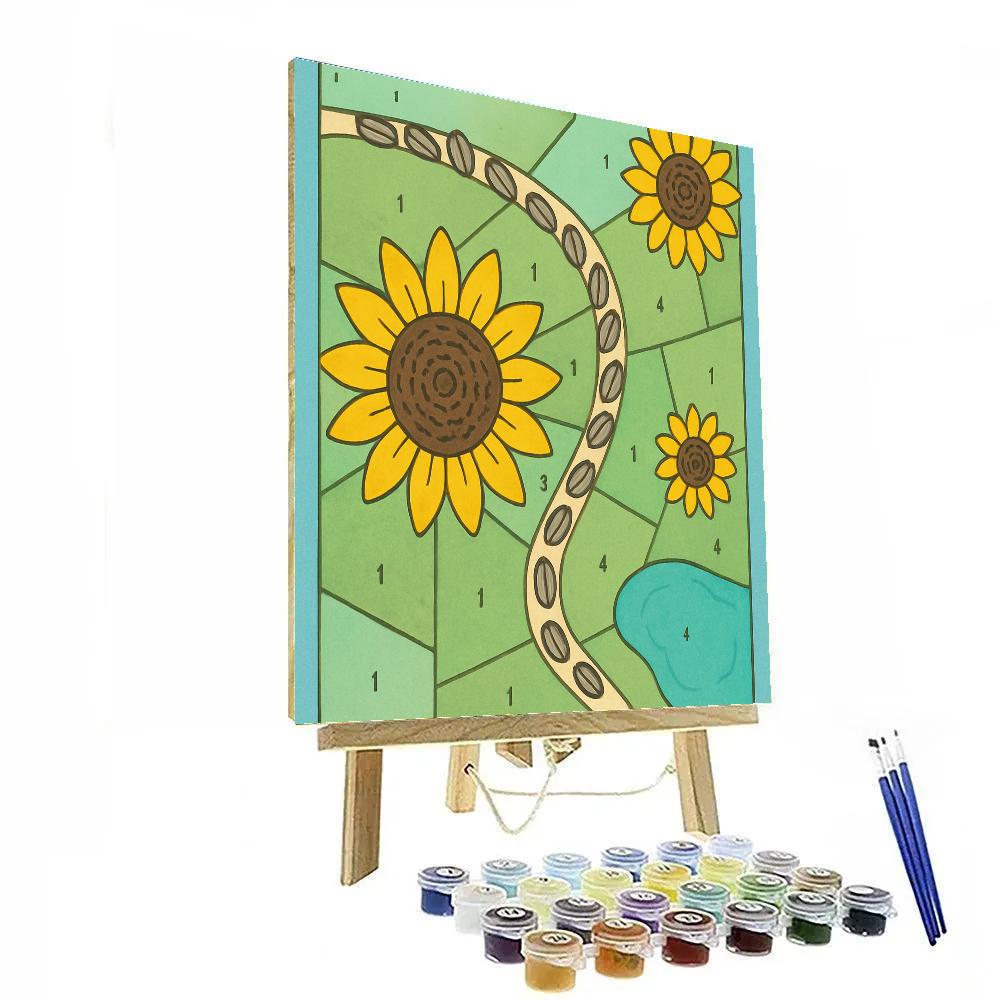 Garden Map With Sunflower Waypoints Numbered painting kits