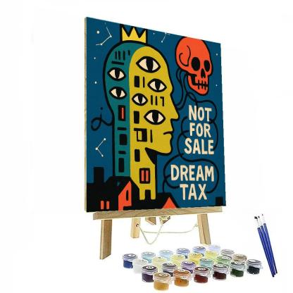 Neon Palimpsest In Basquiat Style DIY paint by numbers