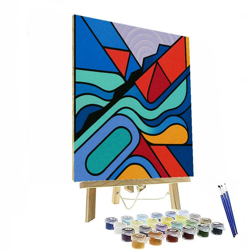 Prismatic Abstract Faultline Map Numbered painting kits