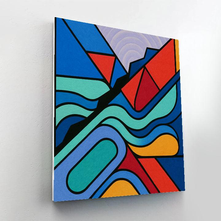 Prismatic Abstract Faultline Map Numbered painting kits