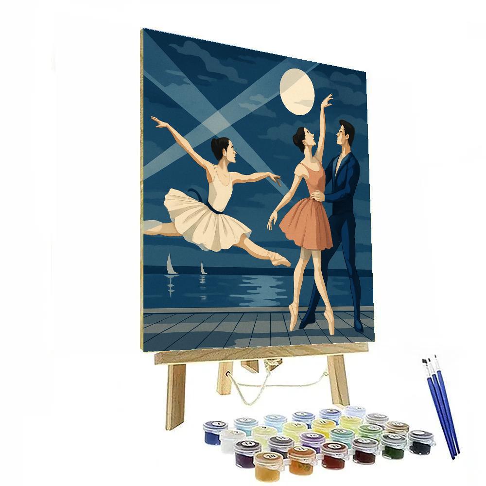 Lunar Marina With Ballet Silhouettes paint by numbers