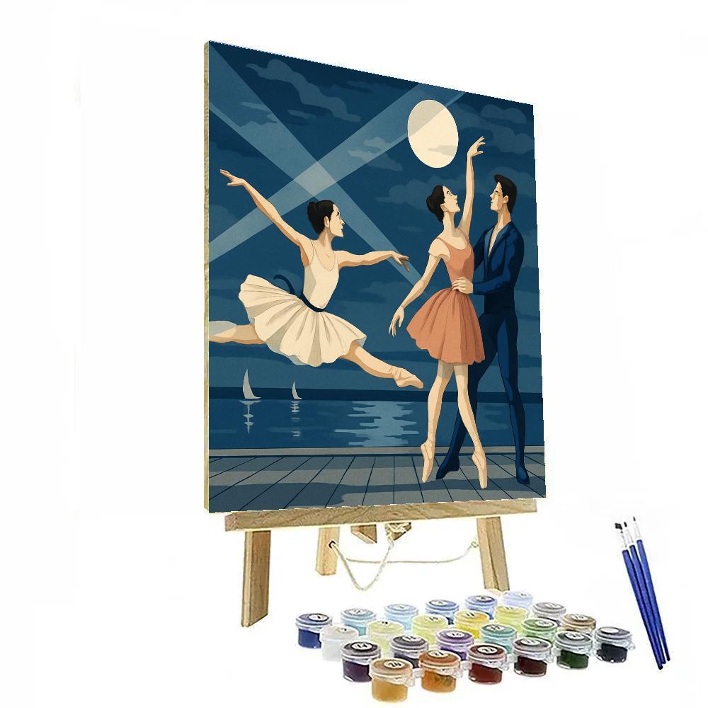 Lunar Marina With Ballet Silhouettes paint by numbers