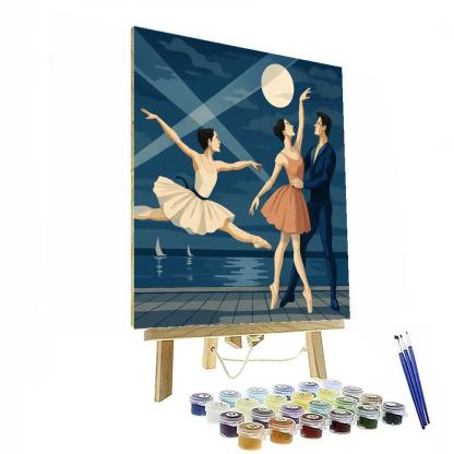 Lunar Marina With Ballet Silhouettes paint by numbers