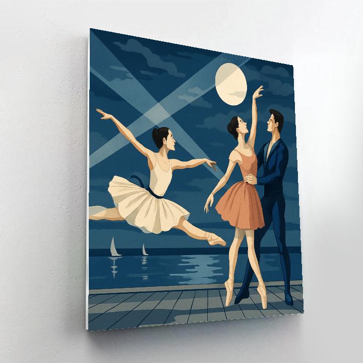 Lunar Marina With Ballet Silhouettes paint by numbers