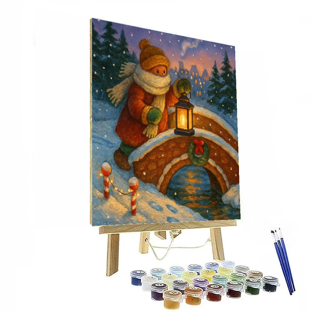 Lanternlit Gingerbread Bridge Crossing Painting by numbers kit