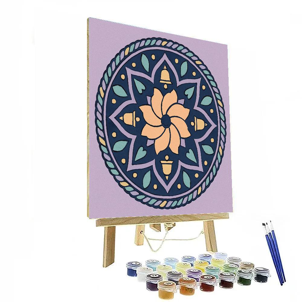 Kinetic Bloom With Mandala Core paint by color