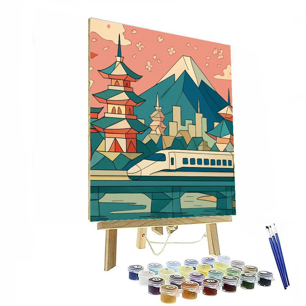 Woven Paper Kingdom Japan Mural paint by numbers